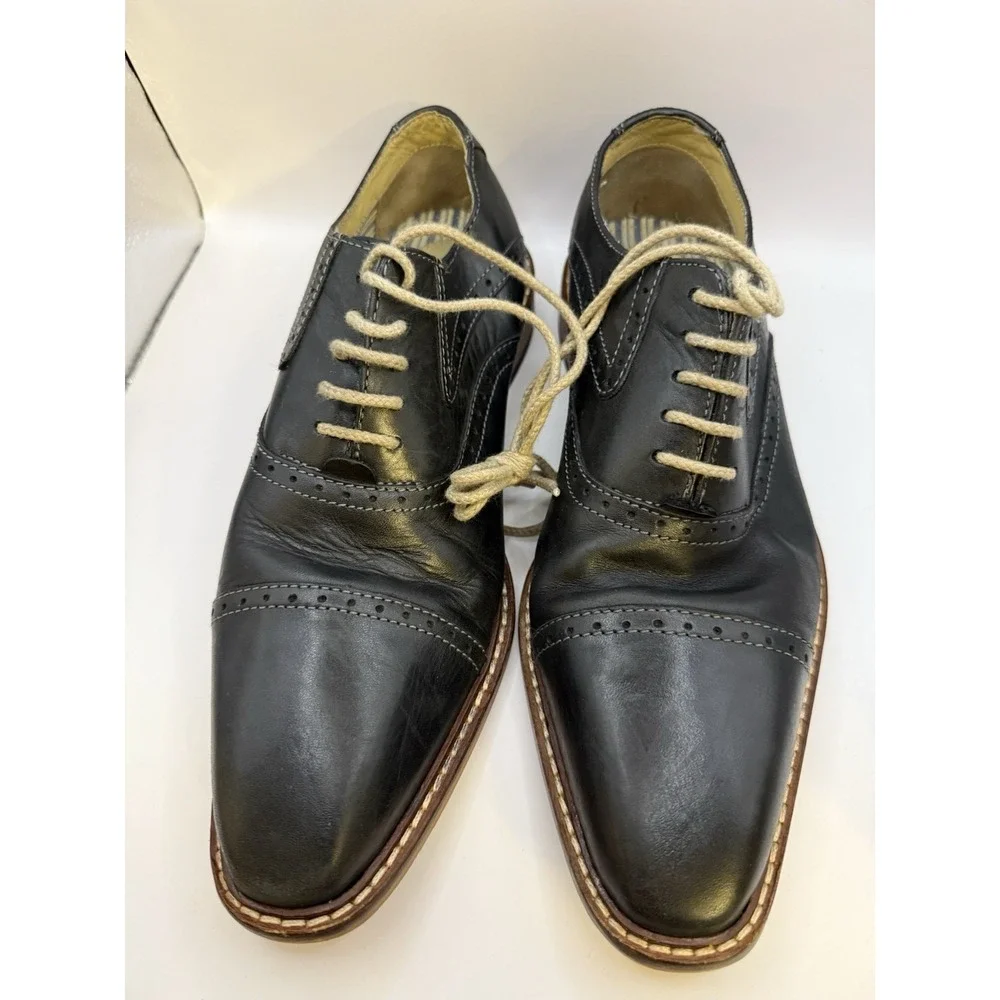 Giorgio Brutini Men's Black Leather Oxford Dress Shoes Size‎ 9M Made in India